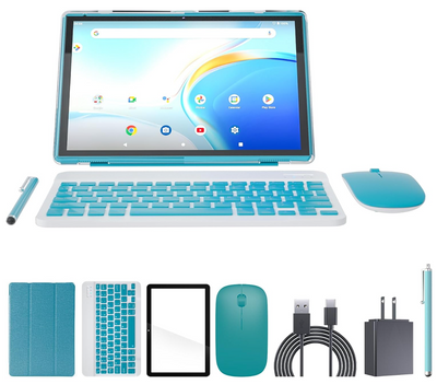 10.1 Inch Android 11 Tablet with Keyboard, Mouse, Case, Stylus