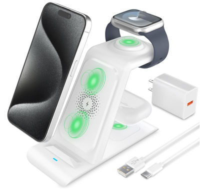 HATALKIN 3 in 1 Wireless Charging Station Compatible with Apple Devices