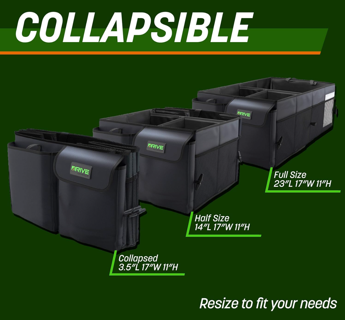 Car and Truck Organizer, multi-compartment and collapsible