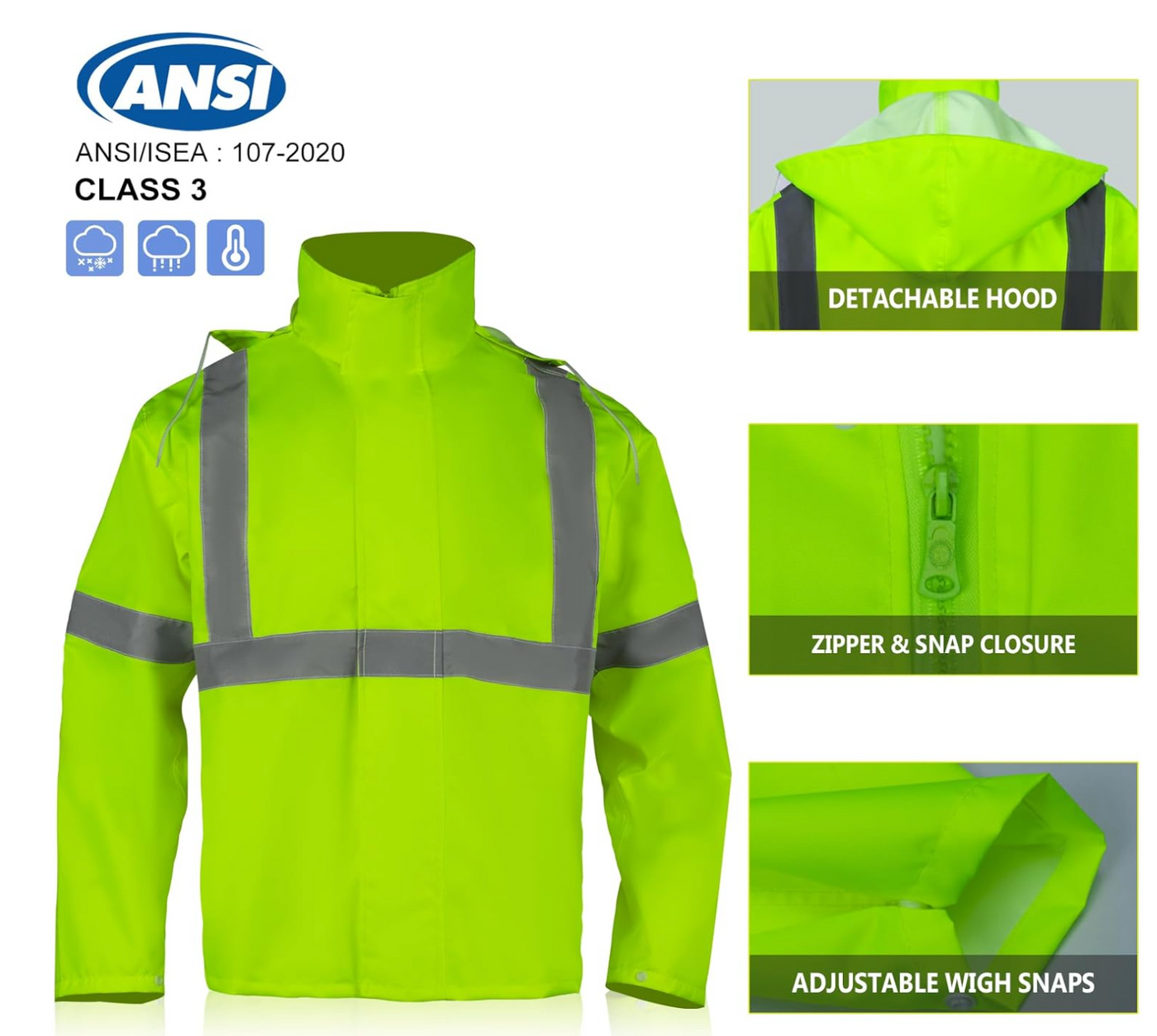 Class 3 High Visibility Reflective Rain Suit (VENDACE)