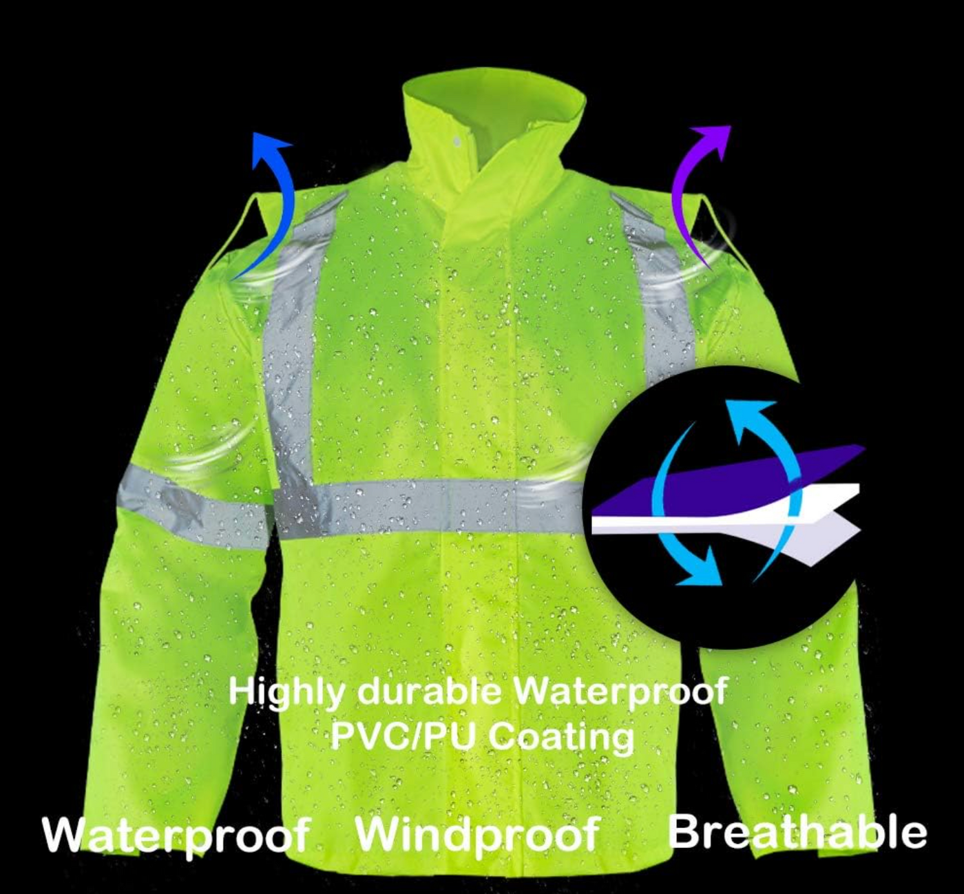 Class 3 High Visibility Reflective Rain Suit (VENDACE)